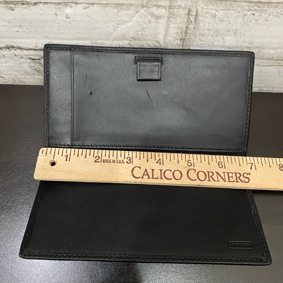 COACH Black Leather Bifold Checkbook Insert Wallet - Picture 3 of 10